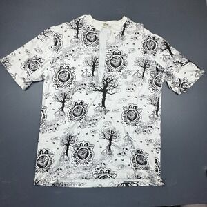 Reve Oversized Graphic T Shirt Men's 2XL White Gothic Tattoo Skull Cut Front